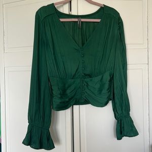 Anthropologie Emerald Green Blouse